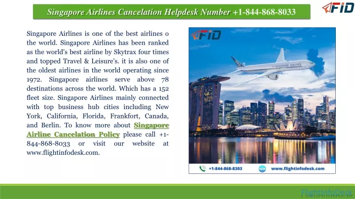 singapore airlines cancelation helpdesk number