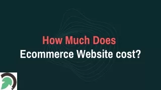 How much does an ecommerce website cost?