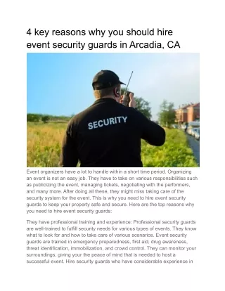 4 key reasons why you should hire event security