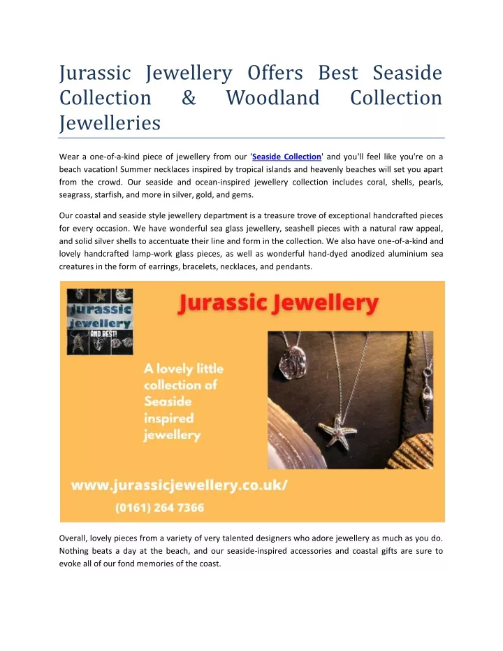 jurassic jewellery offers best seaside collection