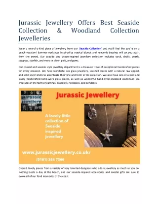 Jurassic Jewellery Offers Best Seaside Collection & Woodland Collection Jewelleries PPT