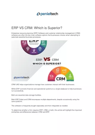 ERP VS CRM - Which is Superior-Penieltech