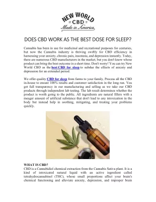 Best CBD for Sleep in Dundee, Oregon.