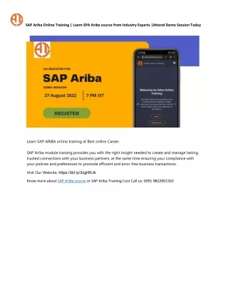 SAP Ariba Online Training | Learn SAP Ariba Modules Training