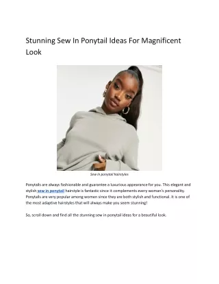 Stunning Sew In Ponytail Ideas For Magnificent Look