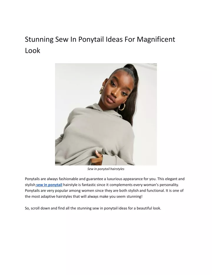 stunning sew in ponytail ideas for magnificent look
