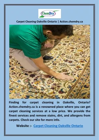 Carpet Cleaning Oakville Ontario | Action.chemdry.ca