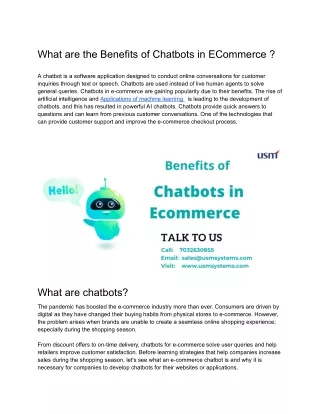 what are the benefits of chatbots in ecommerce