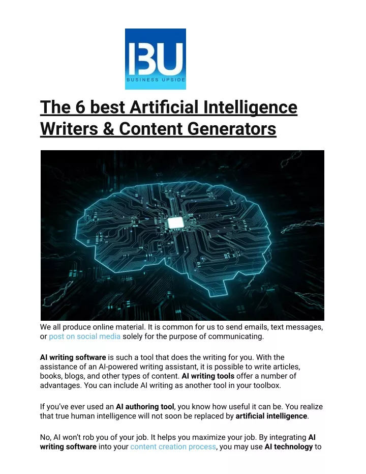 the 6 best artificial intelligence writers