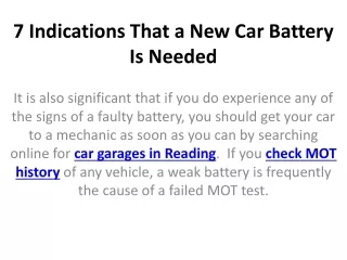 7 indications that a new car battery is needed