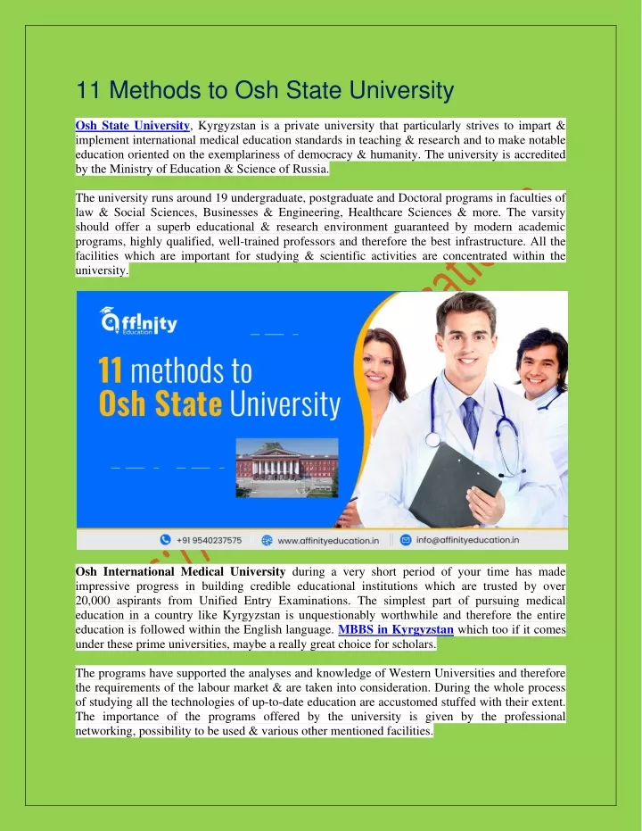 11 methods to osh state university osh state