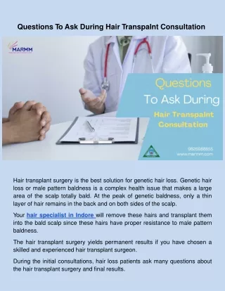 question s t o as k durin g hai r t ranspaln