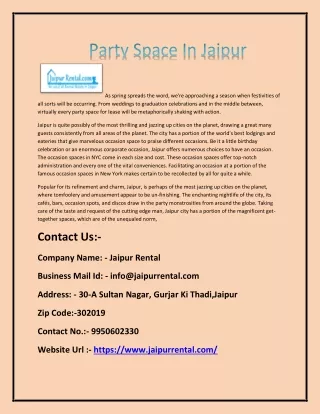 Party Space In Jaipur