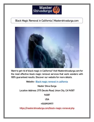 Black Magic Removal in California | Mastershivadurga.com