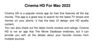 Cinema HD For Mac 2022