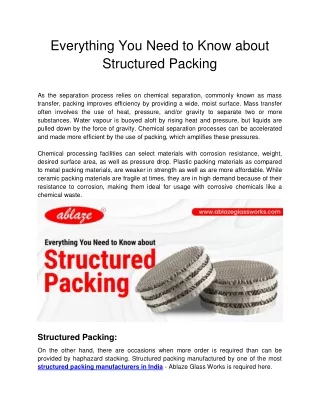 Ablaze Glass Works - Everything You Need to Know about Structured Packing
