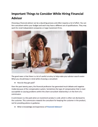 Important Things to Consider While Hiring Financial Advisor .docx