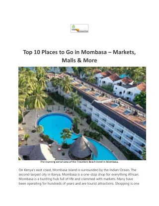 Top 10 Places to Go in Mombasa – Markets, Malls & More