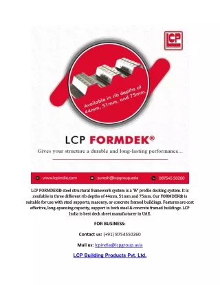 lcp formdek steel structural framework system