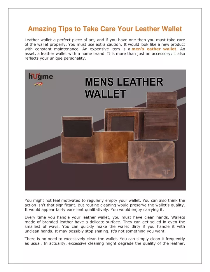 amazing tips to take care your leather wallet