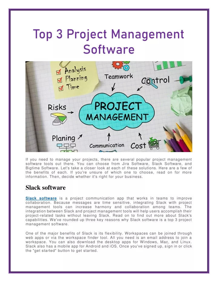 top 3 project management software