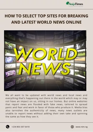 How To Select Top Sites For Breaking And Latest World News Online