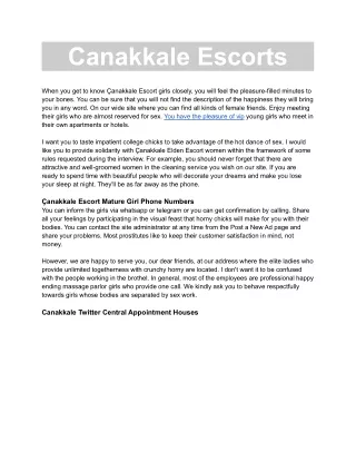 canakkale escorts