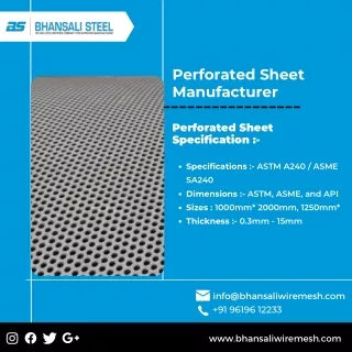 Perforated Sheet | Round perforated sheet | Perforated Pipe | Bhansali Wire Mesh