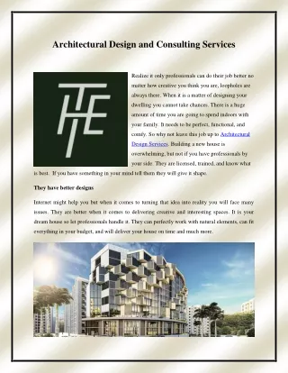 Architectural Design and Consulting Services