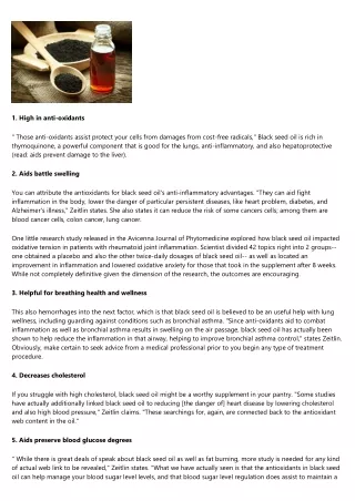 8 Health advantages of black seed oil