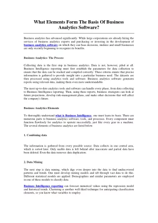 what elements form the basis of business