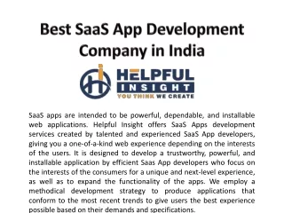 Best SaaS App Development Company in India