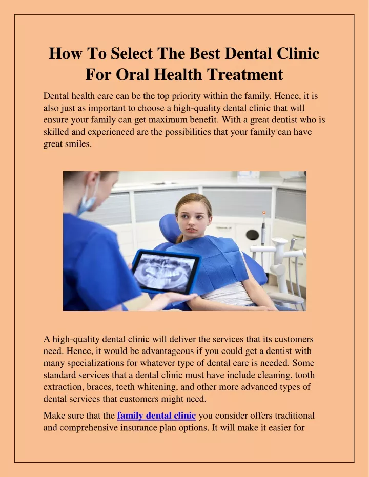 how to select the best dental clinic for oral