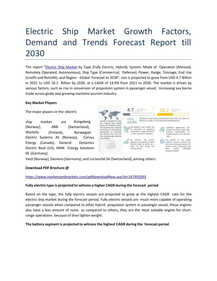 electric ship market growth factors demand and trends forecast report till 2030