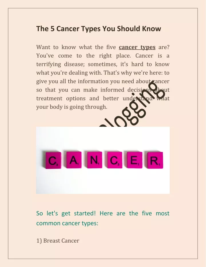 PPT - The 5 Cancer Types You Should Know PowerPoint Presentation, free ...