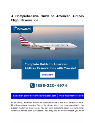 A Comprehensive Guide to American Airlines Flight Reservation