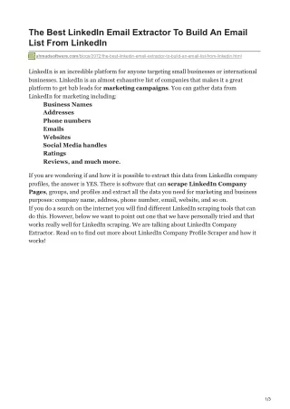 the best linkedin email extractor to build