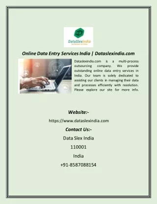 Online Data Entry Services India  Dataslexindia