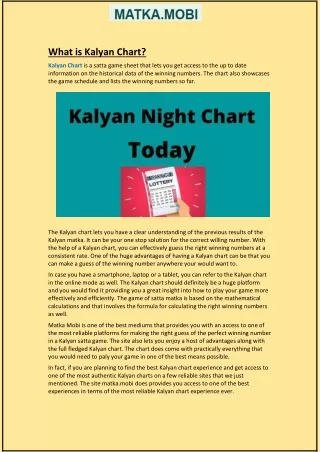 what is kalyan chart