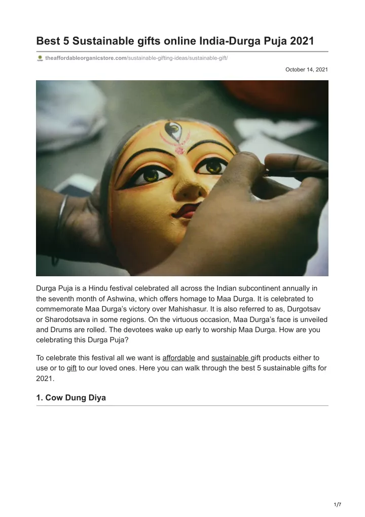 best 5 sustainable gifts online india durga puja