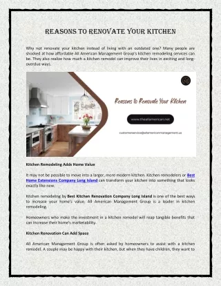 Reasons To Renovate Your Kitchen