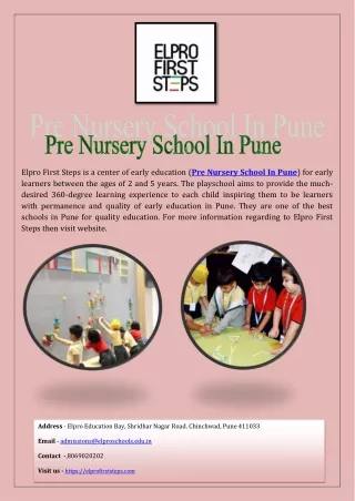 Pre Nursery School In Pune