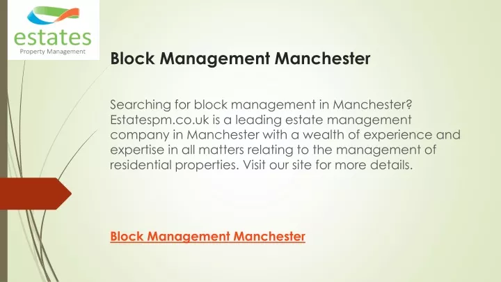 block management manchester