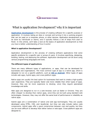 What is application Development_ why it is important
