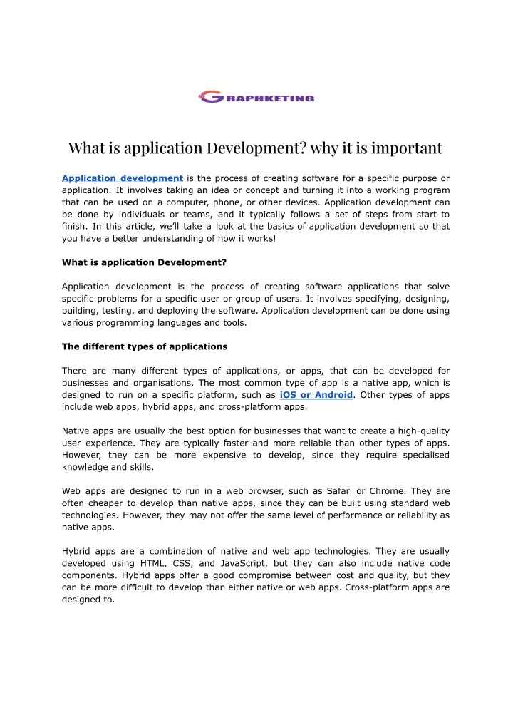 what is application development