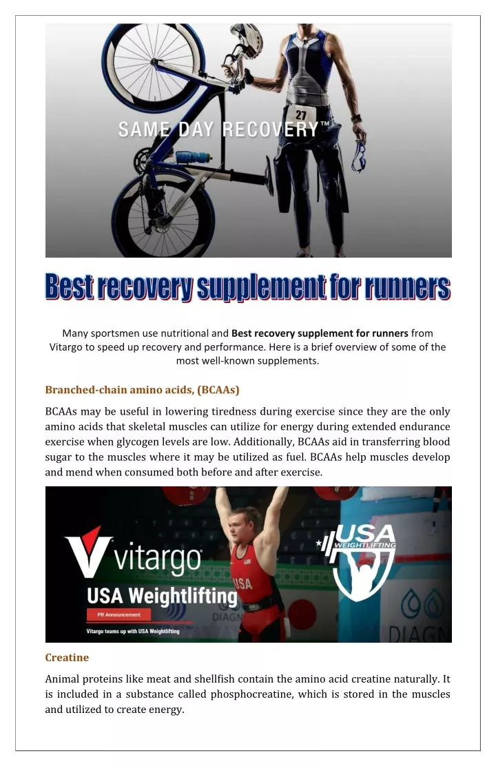 many sportsmen use nutritional and best recovery