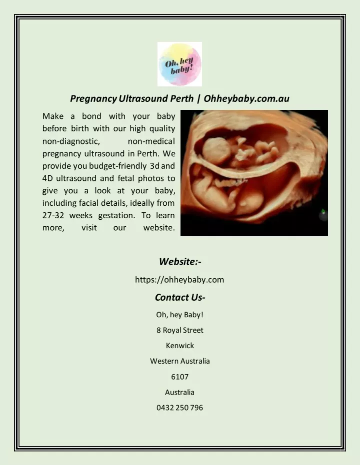 pregnancy ultrasound perth ohheybaby com au