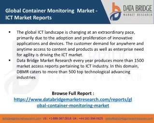 global container monitoring market ict market