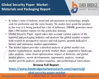 global security paper market materials