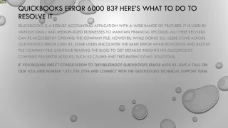 quickbooks error 6000 83 here s what to do to resolve it